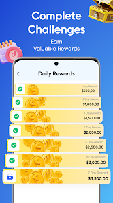 GoCrypto app daily rewards and challenges screen after installation
